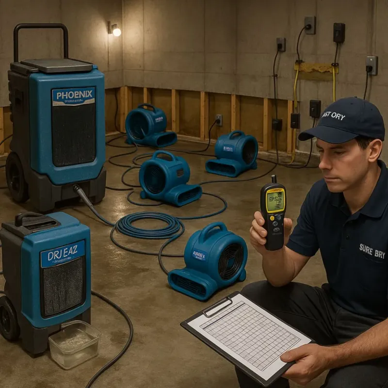 Structural Drying and Dehumidification process in Leisure Village West-Pine Lake Park, NJ